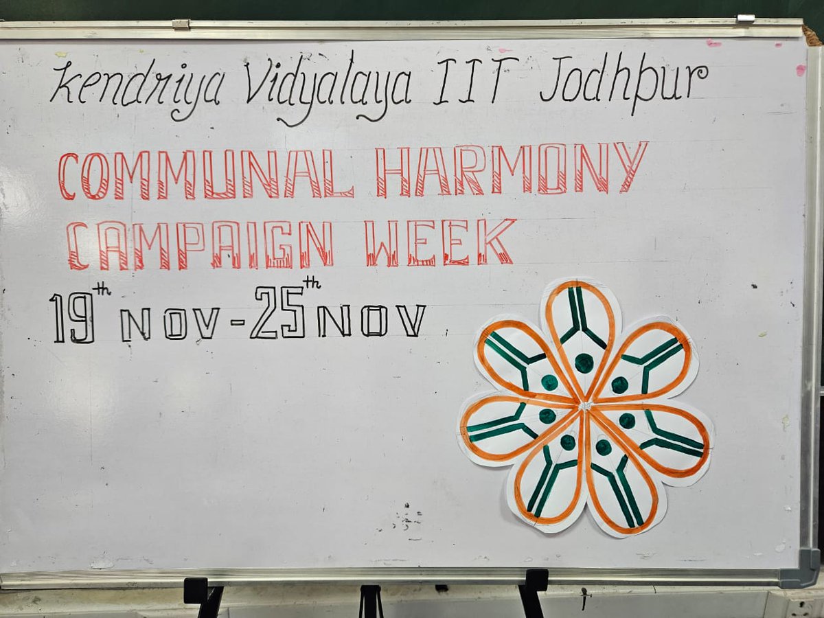 kviitjodhpur's tweet photo. #NFCH 
#FLAGDAY 
#Communalharmony 
Glimpses of Celebration of Communal Harmony Campaign Week @kviitjodhpur @EduMinOfIndia @cbseindia29 @KVS_HQ @kvsrojaipur @samrinq9 https://t.co/axPMs8pKSJ