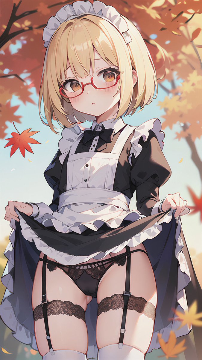 え、、、、と、、、、
紅葉の撮影ですか？？

どーして私も？
しかもこんな格好で、、、、、

まあ、、誰もいないから良いですけど、、

#AIイラスト #AIart