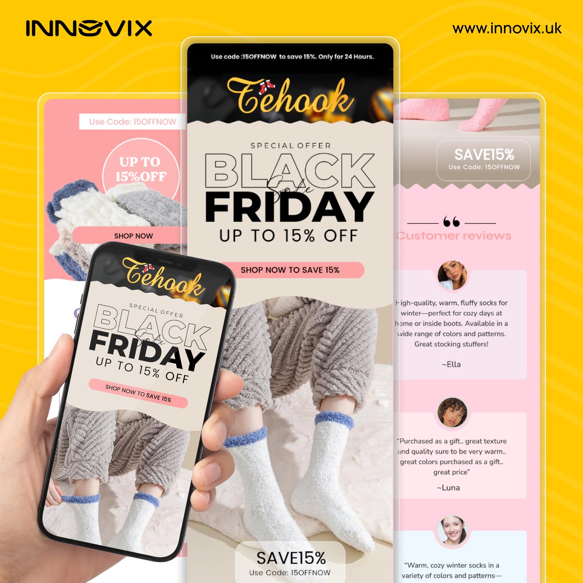 UImakersaddam's tweet photo. 📷 Let’s Make Your Christmas Email Campaign Unforgettable! 📷
📷 DM me to start planning your festive email campaigns today.
Email: innovix.uk@gmail.com
WhatsApp: +8801303509129
#emaildesign #Email #blackfriday2024 #socks,#emailtemple #blackfridaydeals #newsletter,#socksoffer https://t.co/Cf0qoisoxb