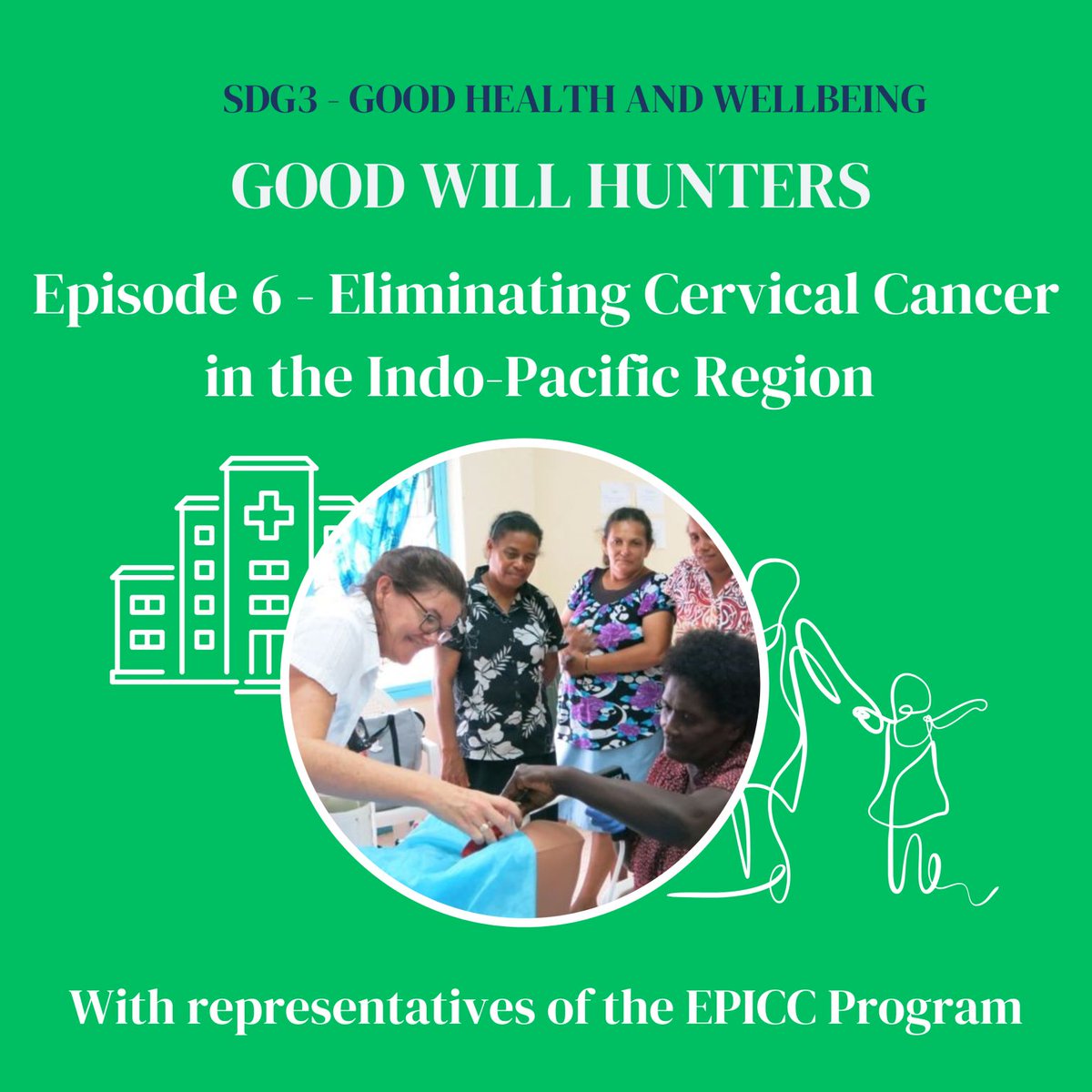 📢LATEST <a href="/GoodWillPod/">Good Will Hunters</a> episode on the Elimination Partnership in the Indo-Pacific for Cervical Cancer (#EPICC) Program

Hear from #DaffodilCentre Professor <a href="/DrDebBateson/">Deborah Bateson</a> and <a href="/Sydney_Uni/">University of Sydney</a> Professor <a href="/Karen_Canfell/">Prof Karen Canfell AC</a> from the #EPICC team, alongside healthcare professionals, Dr Boniface