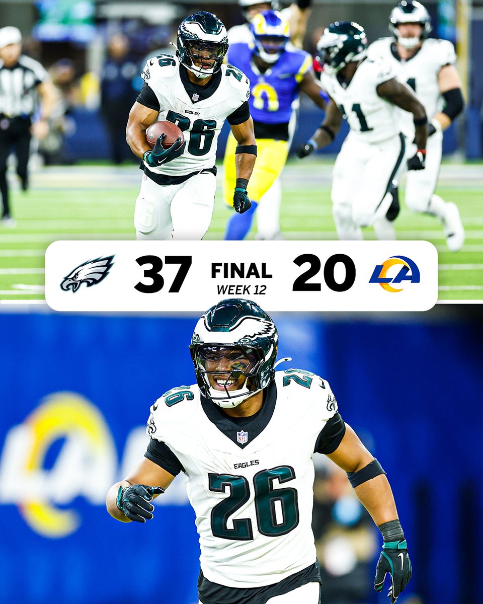THE SAQUON BARKLEY GAME 🔥 

BARKLEY RUSHES FOR TWO TDS AND 255 YARDS, THE MOST EVER IN A SINGLE GAME FOR THE EAGLES 😱