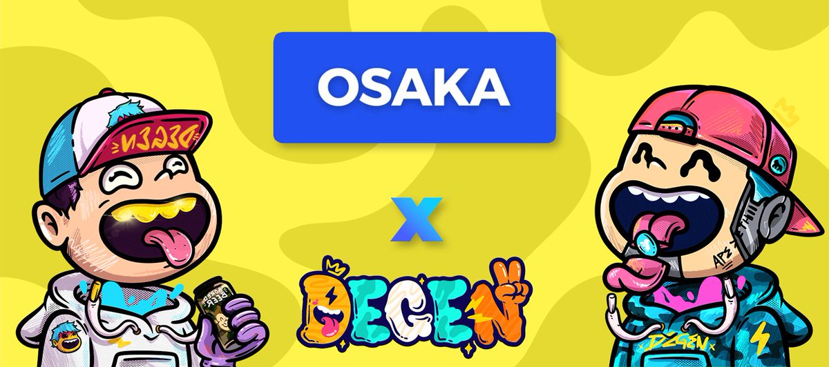 ⚠️GIVEAWAY ALERT -  DEGEN x OSAKA
5 FCFS SPOTS!     

👇 HOW TO ENTER:   
- Follow <a href="/Degenft_io/">DEGEN NFT</a> &amp; <a href="/osakaNFT_/">Osaka</a> 
- RT &amp; Like this post 
- Post your wallet address