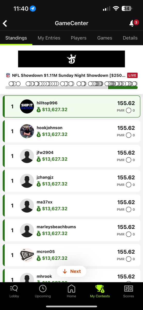 wolfpack2002's tweet photo. Another night, another win! This time in Sunday night @NFL @DraftKings #shipitnation win! Join today! @ShipItNation @ToeTagginTambo @Hoop2410 @Hoop2410 #DraftKings https://t.co/7JERsU6cAN https://t.co/iJw49K2jJR