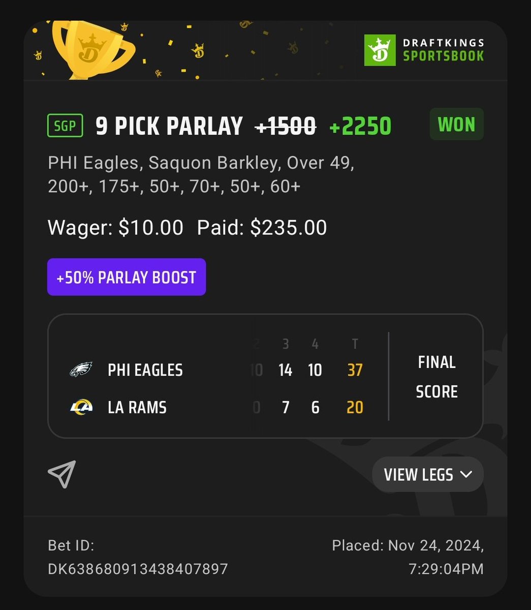 SirPrizePicks's tweet photo. Baaaaaaang! I've been too busy working to do anything lately but we're so back. #GamblingX #DraftKings https://t.co/tik4dx5R1v