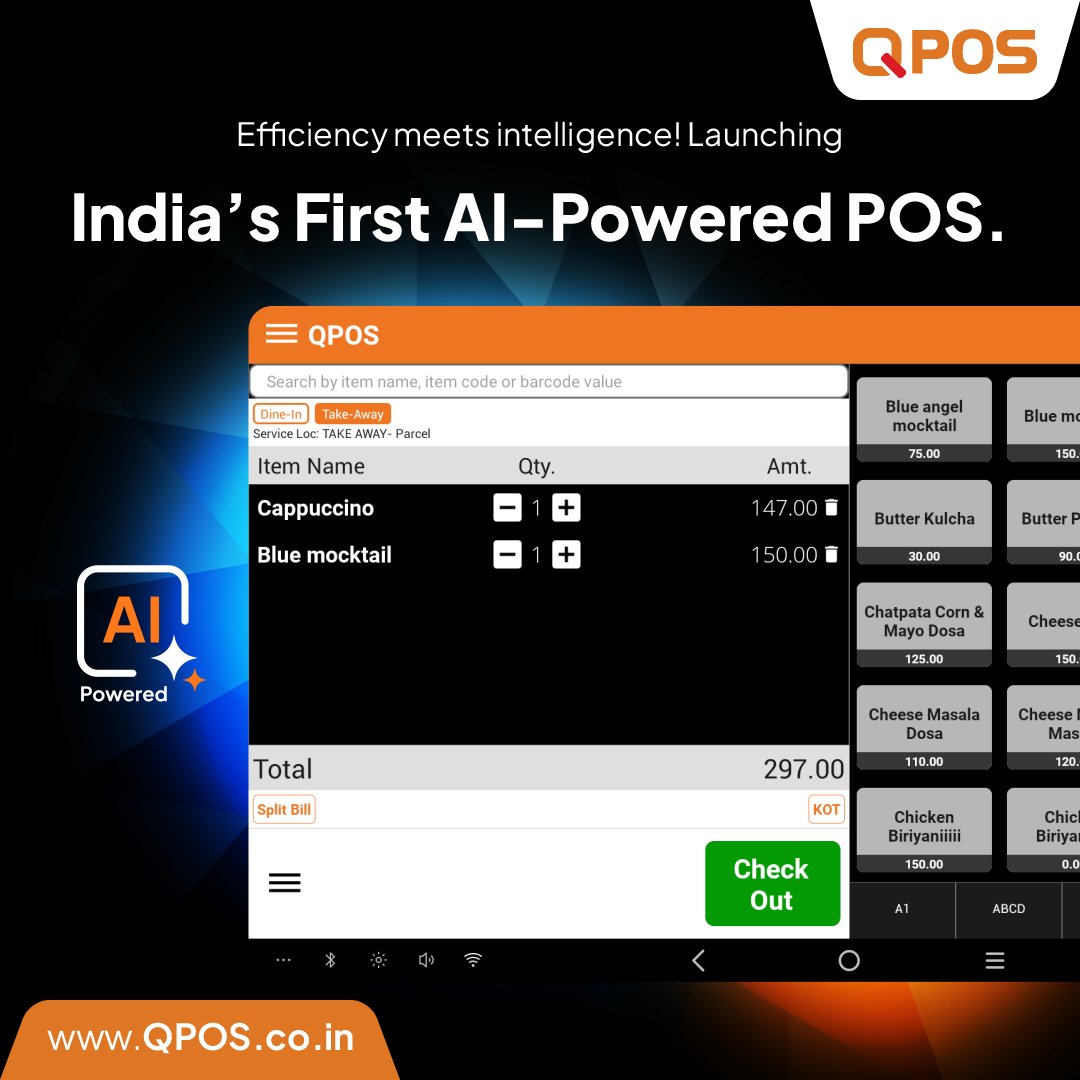QPOS_Solution's tweet photo. QPOS: Where technology meets excellence. India’s first AI- Powered POS software with hardware solution to optimize and simplify your restaurant operations. 🍽💪🚀

🌐 https://t.co/zAkiBARilq
#POS #FreeTrial #Innovation #AI #BillingSolutions #softwarepos #qpos #aipossoftware https://t.co/HY54fCjUZg