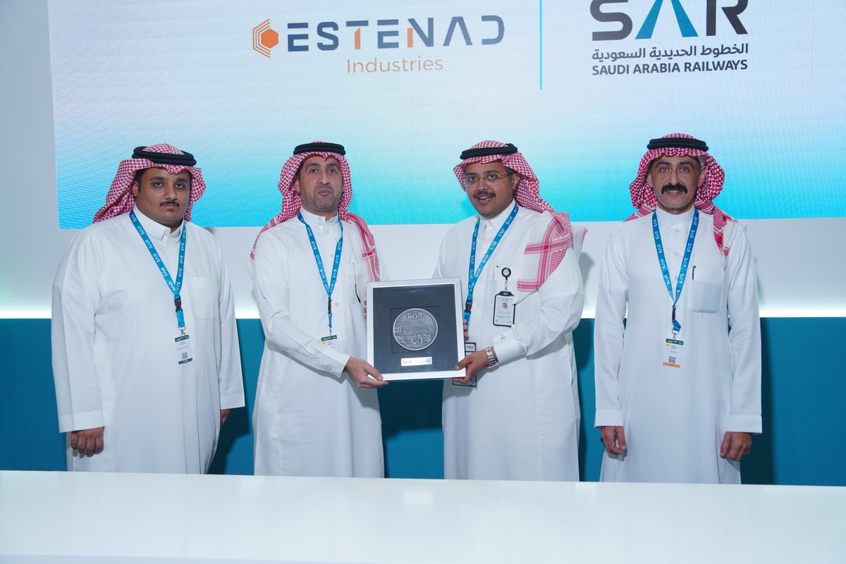 Estenad_SA's tweet photo. We are thrilled to share a proud milestone in our journey—signing a strategic agreement with Saudi Arabia Railways (SAR) during the Saudi Railway Conference &amp; Exhibition held on November 20-21. https://t.co/o9xYJvTFJc