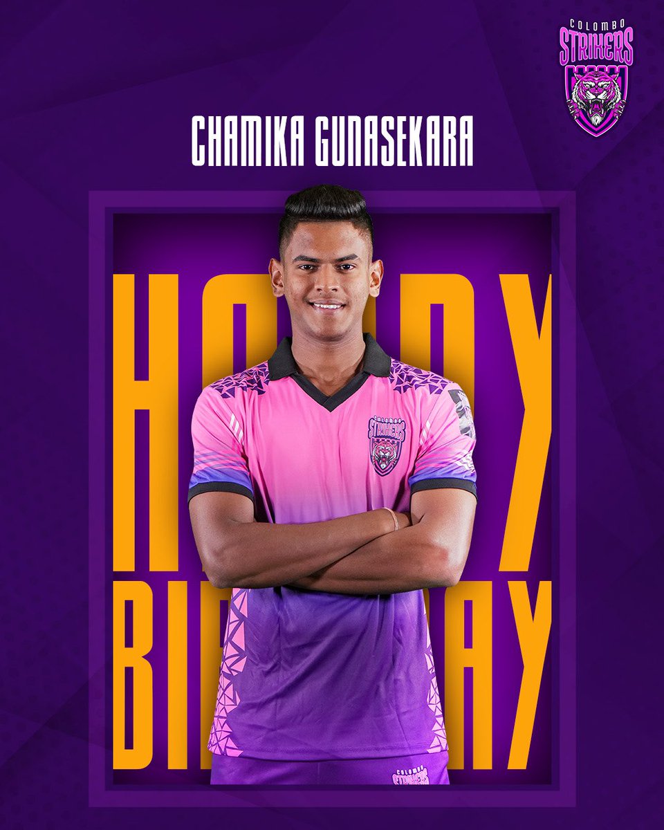 Wishing our young fast bowler a very happy birthday 💜 

#ColomboStrikers #ChamilaGunasekara #Birthday