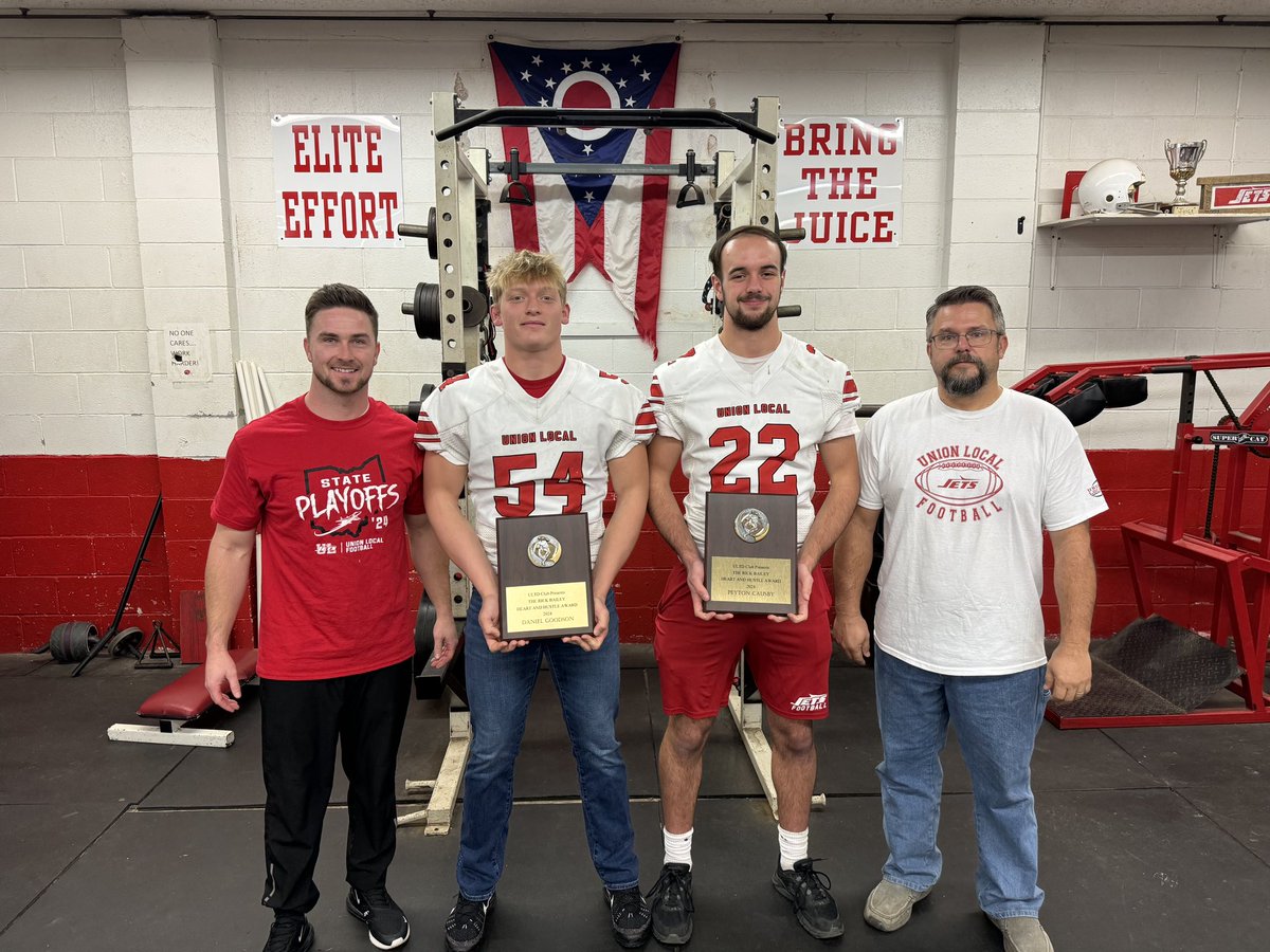 “The Rick Bailey Heart and Hustle Award” 
For the 2024 season

Dan Goodson and Payton Causby