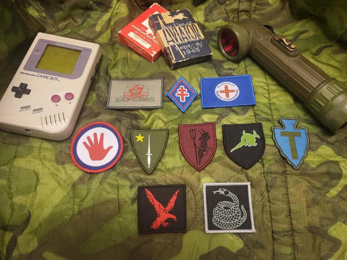 FFVUSA's tweet photo. We just had our first new drop of new morale patches on a while, most related to WW1/WW2!
There's even a spicy one exclusively for Buyer's Club, related to a certain ship that was attacked in 1973, and covered up for some reason.
#fireforceventures #militaryhistory #moralepatch https://t.co/mZKO9tIVJM