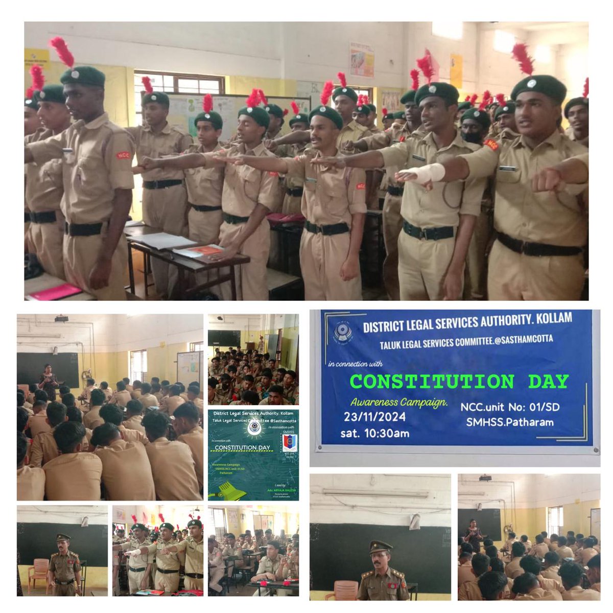 9keralabnNCC's tweet photo. "Empowering citizens, empowering India! 9K BN NCC cadets in SMHSS Patharam celebrated Constitution Day, promoting awareness and patriotism. #ConstitutionDay #NCCEmpowers #9KBNNCC" https://t.co/IYJJr1zv8F