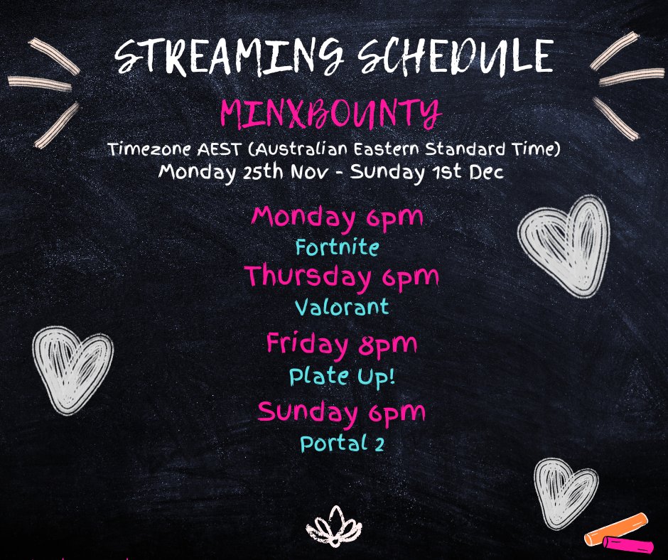 Stream schedule for this week as we end Nov we start getting into Christmas time yay!