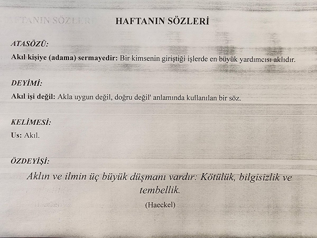 ⭐️Haftanın Sözü ⭐️