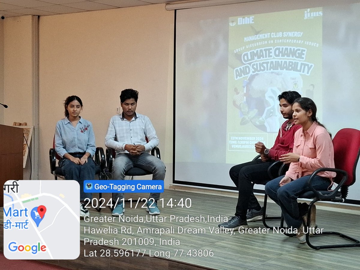 JimsNoida's tweet photo. 📷📷 The Management Club, Synergy, took a significant step toward fostering awareness and proactive thinking by organizing a Group Discussion on Climate Change and Sustainability on 22nd November 2024 . 📷📷

Let’s continue the conversation and turn words into action! 📷 https://t.co/GVpcxgTm79