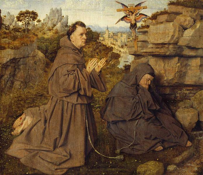 CatholicusRoma1's tweet image. St. Francis Receiving the Stigmata
Jan van Eyck
Date: c.1427
Style: Northern Renaissance
Genre: religious painting
Media: oil, panel
Location: Sabauda Gallery, Turin, Italy