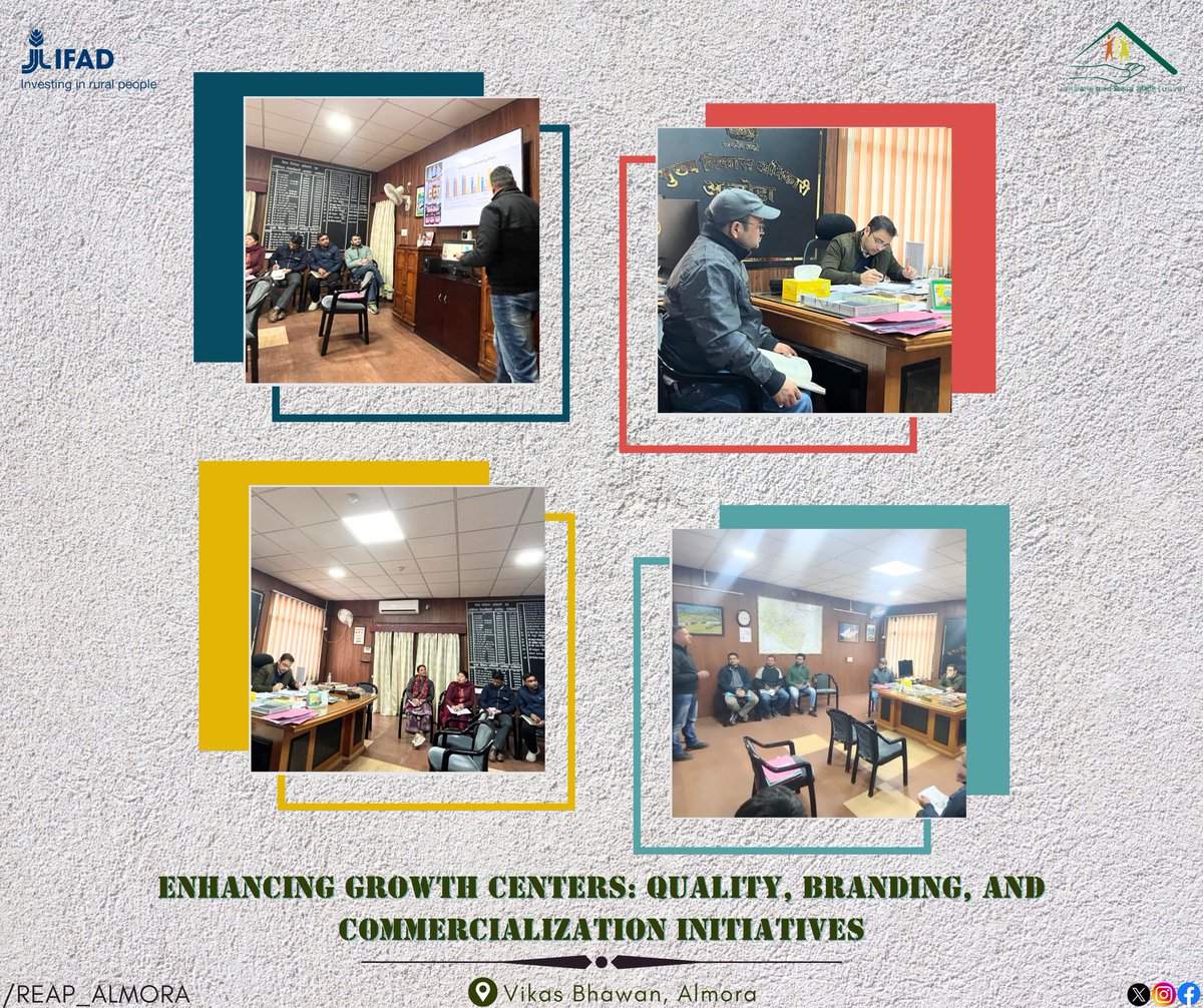 The Chief Development Officer of Almora reviewed the district's growth centers. Emphasis was placed on product quality, skill enhancement, and using resources like videos and reading materials for training. 
<a href="/REAPUttarakhand/">REAP Uttarakhand</a>