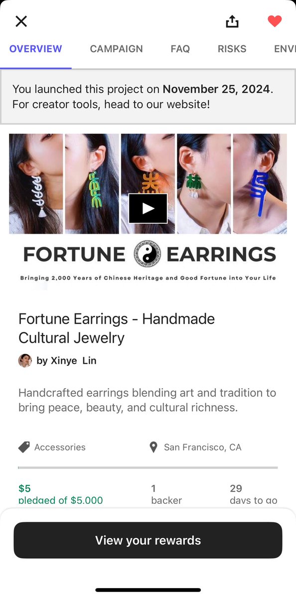 _linxinye's tweet photo. ✨ Fortune Earrings are LIVE on Kickstarter! 🎁 First 50 backers get Buy One, Get One Free! First 100 get Super Early Bird deals! 
⏳ Don’t miss out!

https://t.co/z279Uw7SNH

#Kickstarter #fengshui #handmadegift #handmadejewelry https://t.co/51VOah3uBg