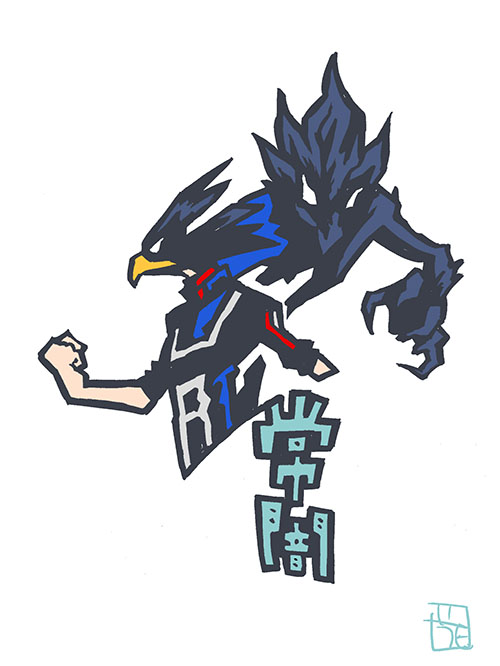 ヒロアカ「カラス三兄弟#三兄弟シリーズ #このタッチ#ファンアート#仮面ライダー #ポケモ」|花小金井正幸＠喫茶宝石箱での個展。2023年開催予定のイラスト