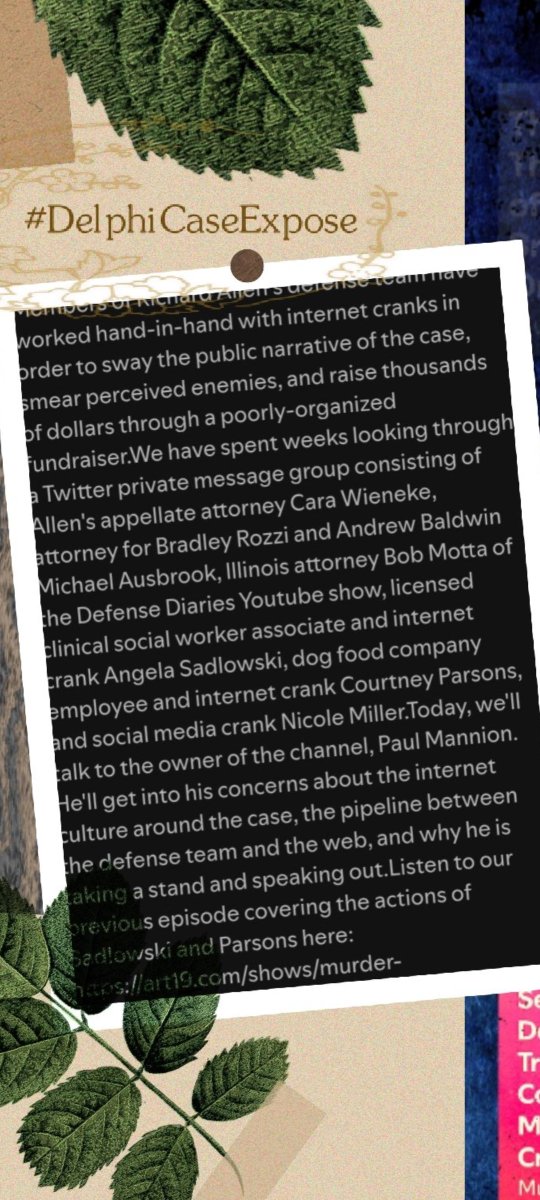truthcrimefan's tweet photo. @aburkhartlaw @wrtv @IN_gov @IndNewsReport @SIBR_news @TheRippleImpact @TheDagumTruth @LeighEgan @WolfgangBodhi @GrayHuze @CREWcrew Anything? 

🦗 https://t.co/Sp9huKcTbE