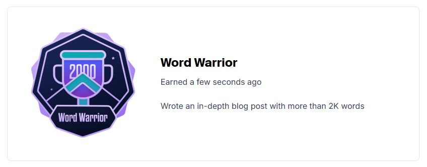 monkdhanush's tweet image. New badge ✨Word Warrior✍unlocked!

#hashnode