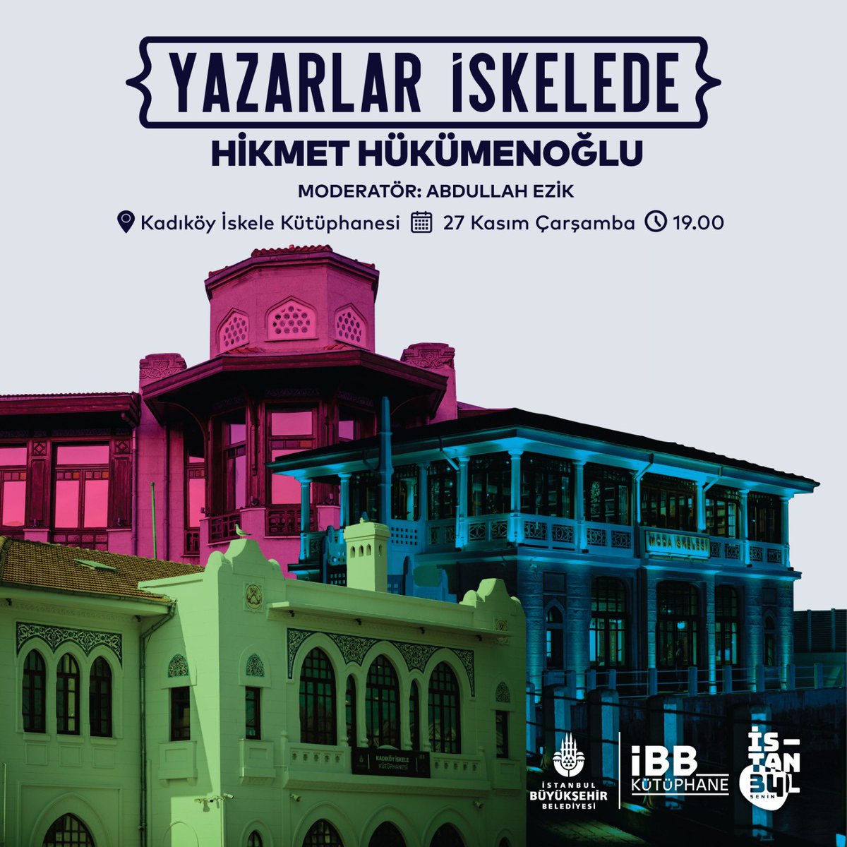 Yazarlar İskelede söyleşi serimizin bu haftaki konuğu Hikmet Hükümenoğlu. Edebiyat dünyasına kazandırdığı eserleriyle Attila İlhan Roman Ödülü ve Yunus Nadi Roman Ödülü’ne layık görülen yazar, Kadıköy İskele Kütüphanesi’nde okurlarıyla buluşuyor. Davetlisiniz.

📲 İstanbul Senin