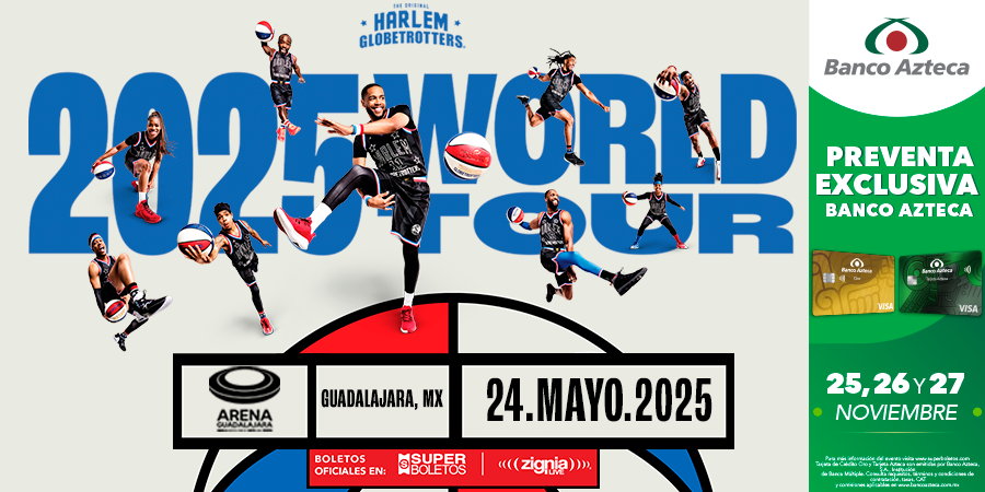ArenaGdlMx's tweet photo. 🏀 Los Harlem Globetrotters llegan a la #ArenaGuadalajara para regalarnos un gran espectáculo en la duela 🏀 

Ven y disfruta de una tarde de mucha emoción este 24 de Mayo ☄️

🚨 COMENZAMOS CON LA PREVENTA BANCO AZTECA🚨

🎟️ Boletos disponibles en https://t.co/qXriBRB2Wk 🎟️ https://t.co/Q7h1VCHbyy