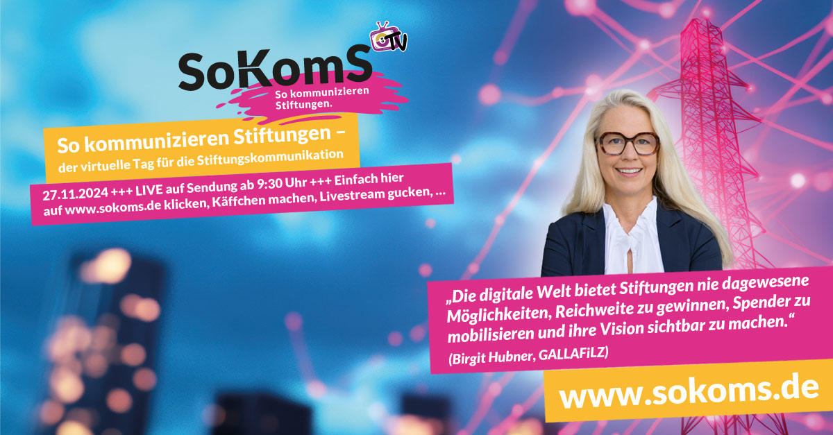 Lost in Digitalisation? Nicht wenn es nach Birgit Hubner geht, eine der Protagonistinnen unseres Virtuellen Tags für die #Stiftungskommunikation: sokoms.de #sokoms #sokommunizierenstiftungen #communicateforthebetter