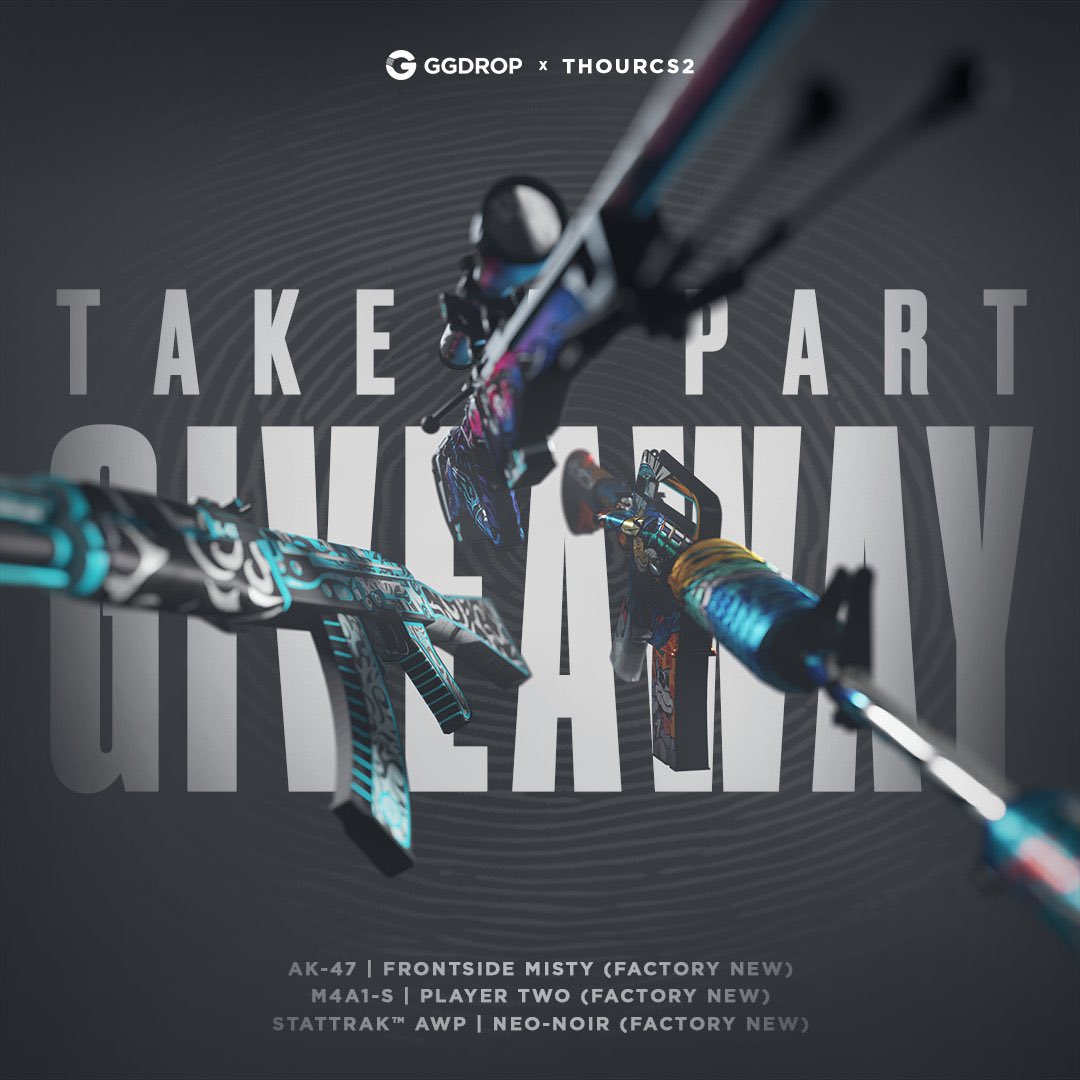 ThourCS2's tweet image. 🔴 GET SICK SKINS FROM GGDROP 🔴

🥇 You can win:
1) AK-47 | Frontside Misty
2) M4A1-S | Player Two
3) StatTrack™ AWP I Neo-Noir

To Participate:
- Drop a like ❤️ 
- Follow @gg_drop &amp;amp; @ThourCS2 
- Tag 2 friends

Winners will be announced on 3rd Dec, Good Luck!