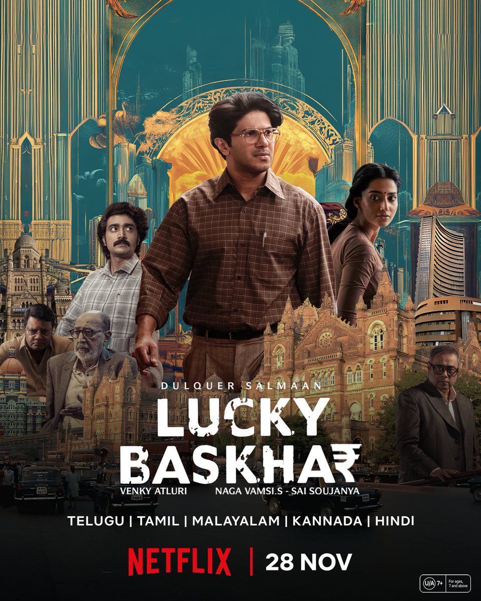 Netflix_INSouth's tweet photo. Adhrushtam oka manishini entha dhooram theeskelluthundhi?

Watch Lucky Baskhar on Netflix, out 28 November in Telugu, Tamil, Malayalam, Kannada and Hindi!
#LuckyBaskharOnNetflix https://t.co/v3dqkii31q