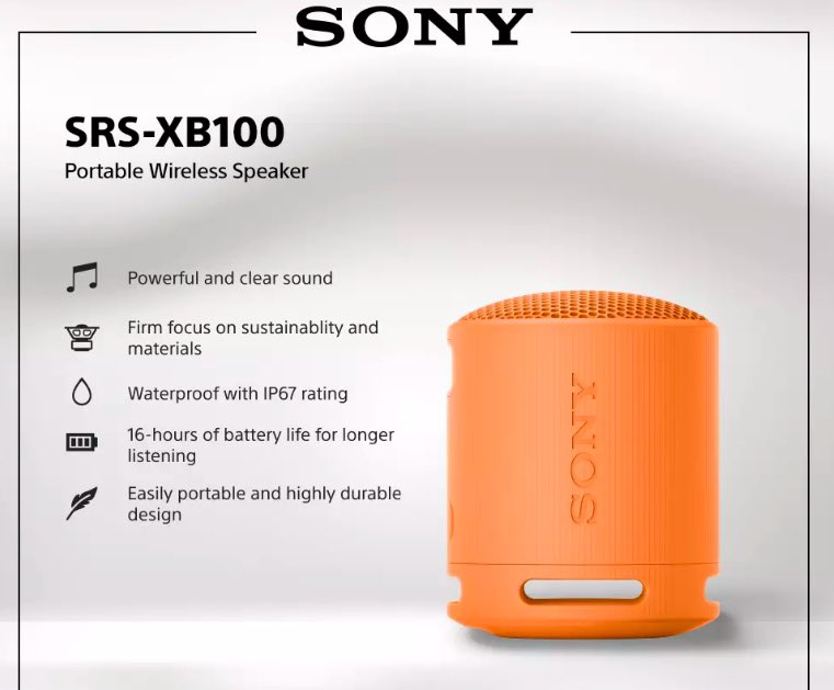 dessyamg's tweet photo. Dijual Sony SRS-XB100 Portable Wireless Speaker. Baru. Masih Segel. Original. 600k nego. https://t.co/Of6mBRHh9T