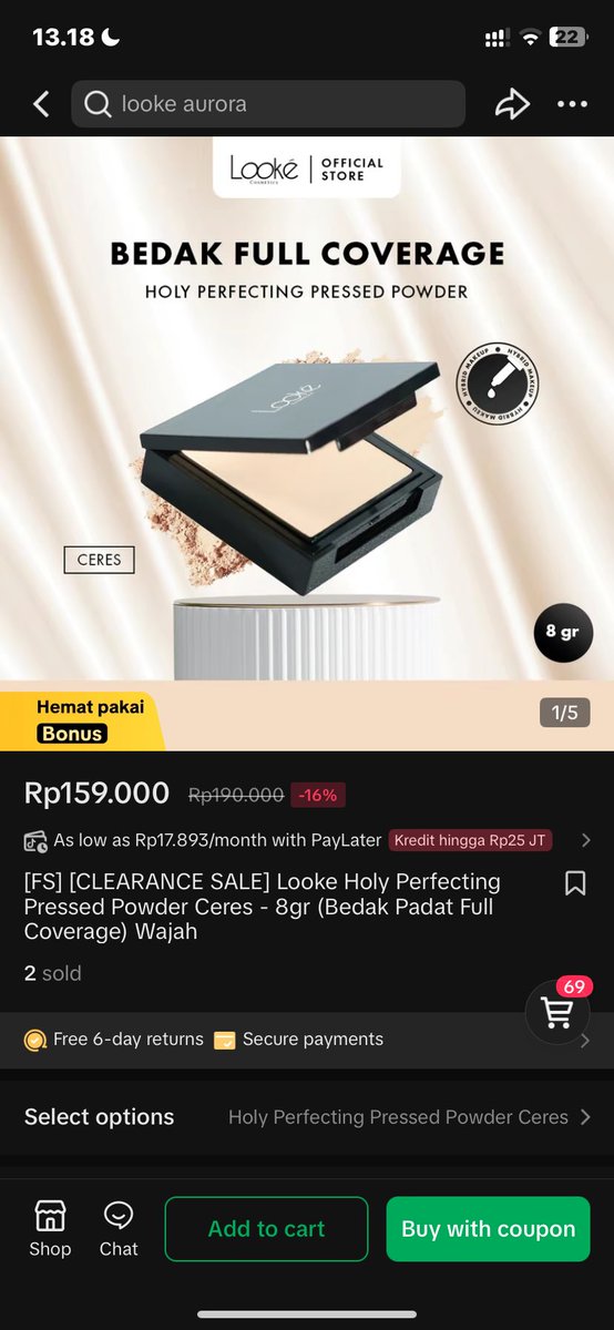 yoowwage's tweet photo. guyss ada yg mau ga looke  holy perfecting harga 60k ajaaa, ready shade calliope &amp; ceress yaaa! 

#zonauang #zonajajan #zonaba https://t.co/kxoXJAxDFy