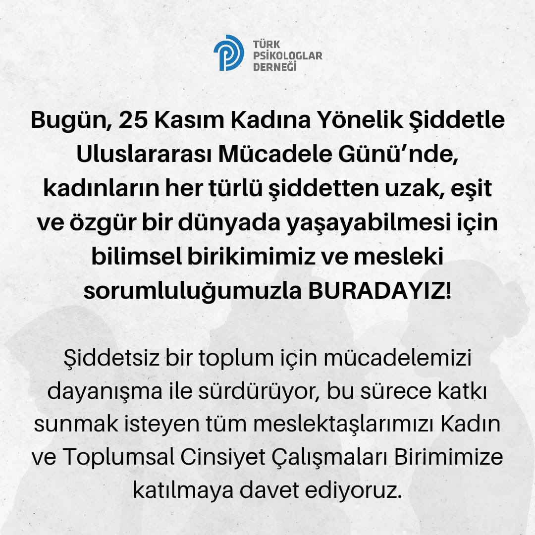 Kadın ve Toplumsal Cinsiyet Çalışmaları Birimi İstanbul Çalışma Grubu olarak birlikte daha güçlü bir toplum için mücadeleye devam ediyoruz. Duyurular ve detaylar için sosyal medya hesaplarımızı takipte kalın 💜