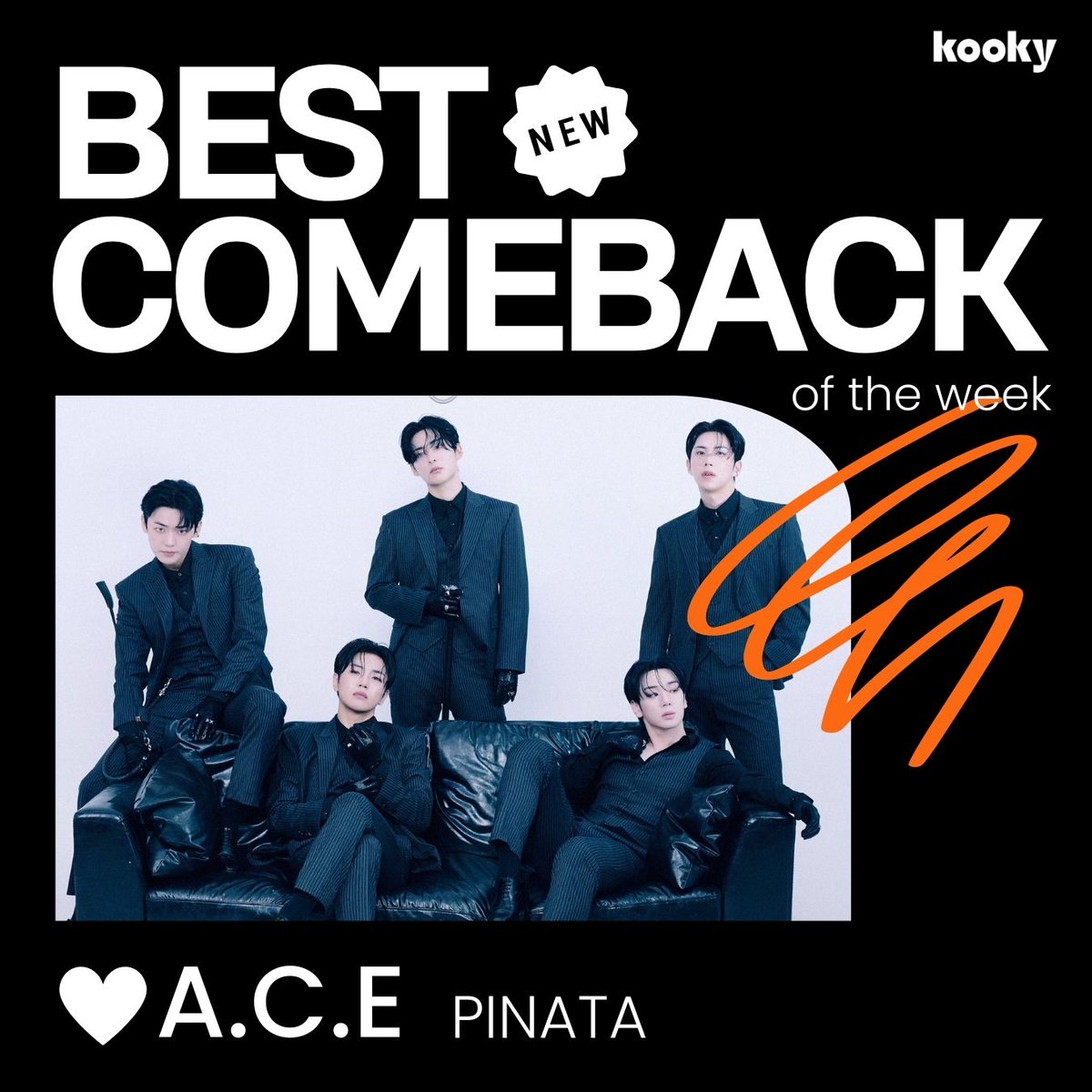 kooky__official's tweet photo. [🏆Winner🏆]
💿 #BestComebackOfTheWeek
🔗 https://t.co/cyhpe0A0Hz

♪✧ >> A.C.E << ✧♪

🎁 #KookyMagazine #KookyBanner
It will be featured on the homepage for one week.
Clicking the banner on the ranking page will take you to the magazine.

#KookyRanking #BestComebackOfTheWeek #ACE_COMEBACK #AcePINATA #ACE #PINATA #에이스 #피냐타