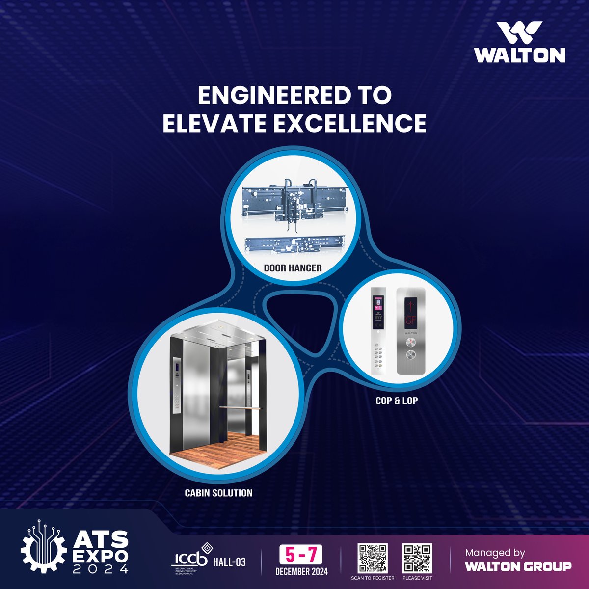 WaltonBD_'s tweet photo. Engineered to Elevate Excellence – Join Walton ATS Expo 2024!

Explore advanced lift components &amp; cutting-edge vertical mobility solutions for modern buildings.

📅 Dec 5-7, 2024 | 📍 ICCB Hall-03, Dhaka
Register now: https://t.co/8zYf9kzOZf
#ATSExpo2024 #Walton #LiftSolutions https://t.co/ej38LNGLKF