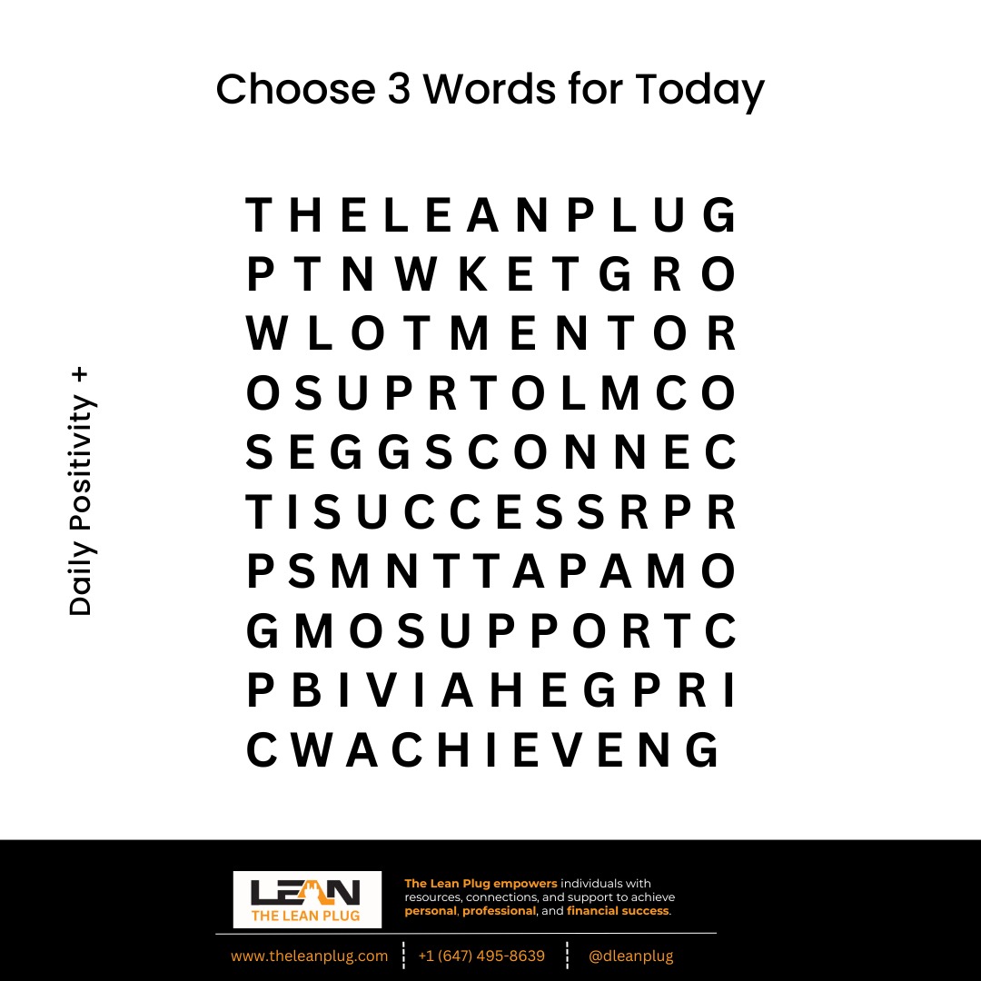dleanplug's tweet photo. Start your day with a positive mindset! ☀️ Choose 3 words from the grid to set your intentions and manifest your goals. #theleanplug #goodvibesonly https://t.co/7b8z0Z6x42