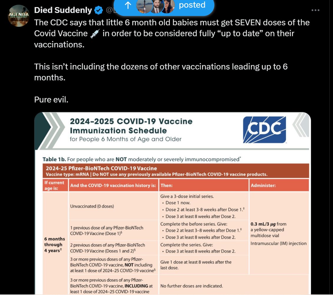 BrianGPowell's tweet photo. & Brian Powell & many other #Patriots & #Scientists+#Lawyers+#Actuaries are adamant that the #CDC+many other rogue govt agencies run by corrupt #RICO actors+gangsters; they ought to be rounded up+jailed ASAP!
6-MONTH-OLDS don't even have an #ImmunitySystem yet!=>#MoneyGrab! https://t.co/xgrDh2srCB