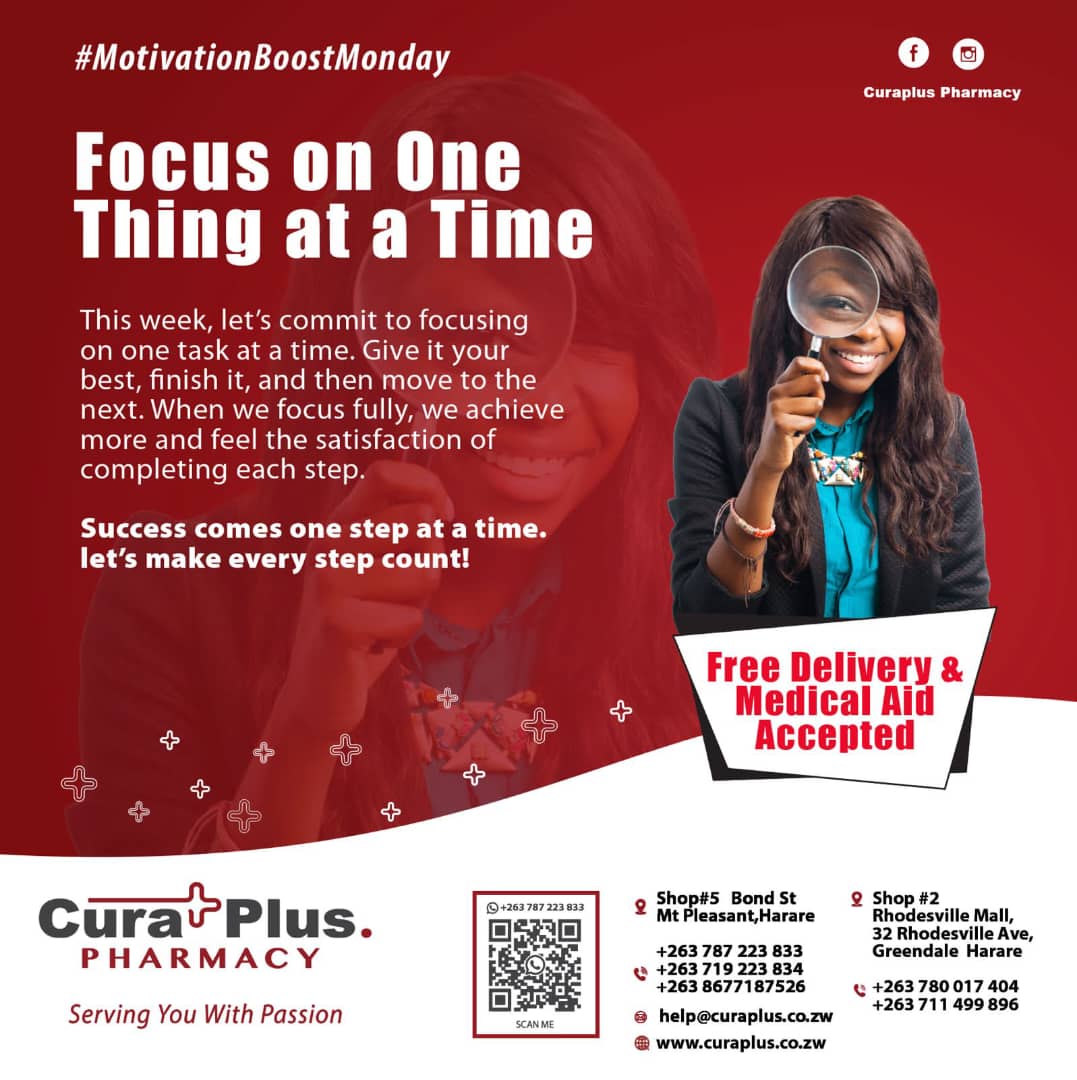 CuraplusP's tweet photo. Focus. Finish. Flourish.
This week, commit to one thing at a time. 
Give it your best, finish strong, &amp; then move to the next.
When we focus fully, we accomplish more and enjoy the satisfaction of progress. Remember, success comes one step at a time. Let’s make every step count! https://t.co/W17v8cCCCP