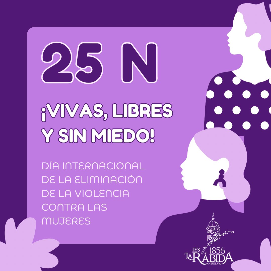 Hoy es 25N, día internacional de la eliminación de la violencia contra las mujeres. Y desde el instituto queremos seguir luchando por conseguir acabar con esta lacra social. ¡Vivas, libres y sin miedo!

#25N, #contralaViolenciadeGénero, #VivasLibresySinMiedo