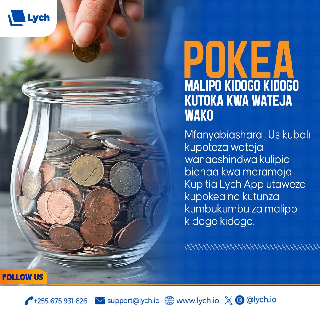 lych_app's tweet photo. LychApp ipo kukusaidia mfanyabiashara kupata ripoti za biashara yako, Kujua mapato na matumizi kwa urahisi zaidi

Kwa kutumia simu yako unapokea ripoti za kila mwezi na kukurahisishia kazi zako

Jiunge sasa na @lych_app uboreshe biashara yako.

↪ https://t.co/t0aoGoCMO9
#LychApp https://t.co/6dxIRJT5Xl