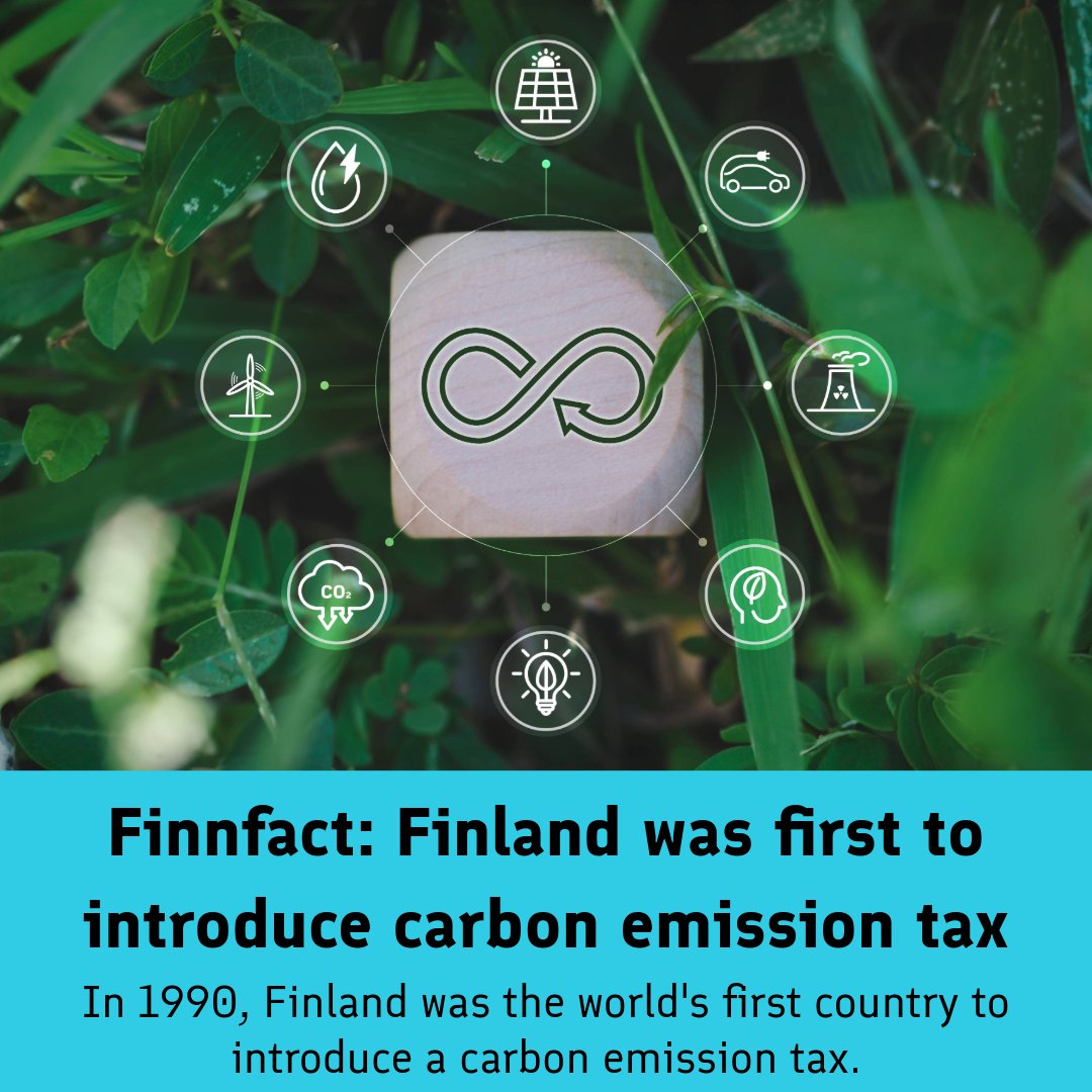 goodnewsfinland's tweet photo. DYK that in 1990, Finland was the first country in the world to introduce a tax on carbon dioxide emissions? Now you do! 🤩
Check out more good news about Finnish innovation https://t.co/0zHO5fzkGF
#finland #finnfact #finnish #goodnewsfromfinland #sustainability https://t.co/Iurd3kRxan
