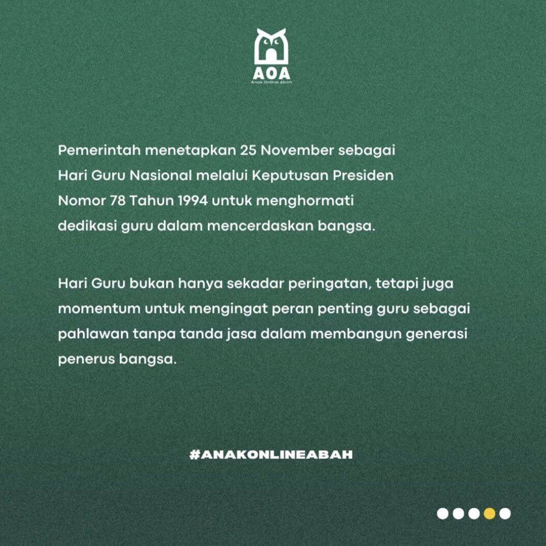 rumahaoa's tweet photo. Sejarah Singkat 25 November menjadi Hari Guru Nasional 🙌🏻✨ https://t.co/FwWrl0fs3R