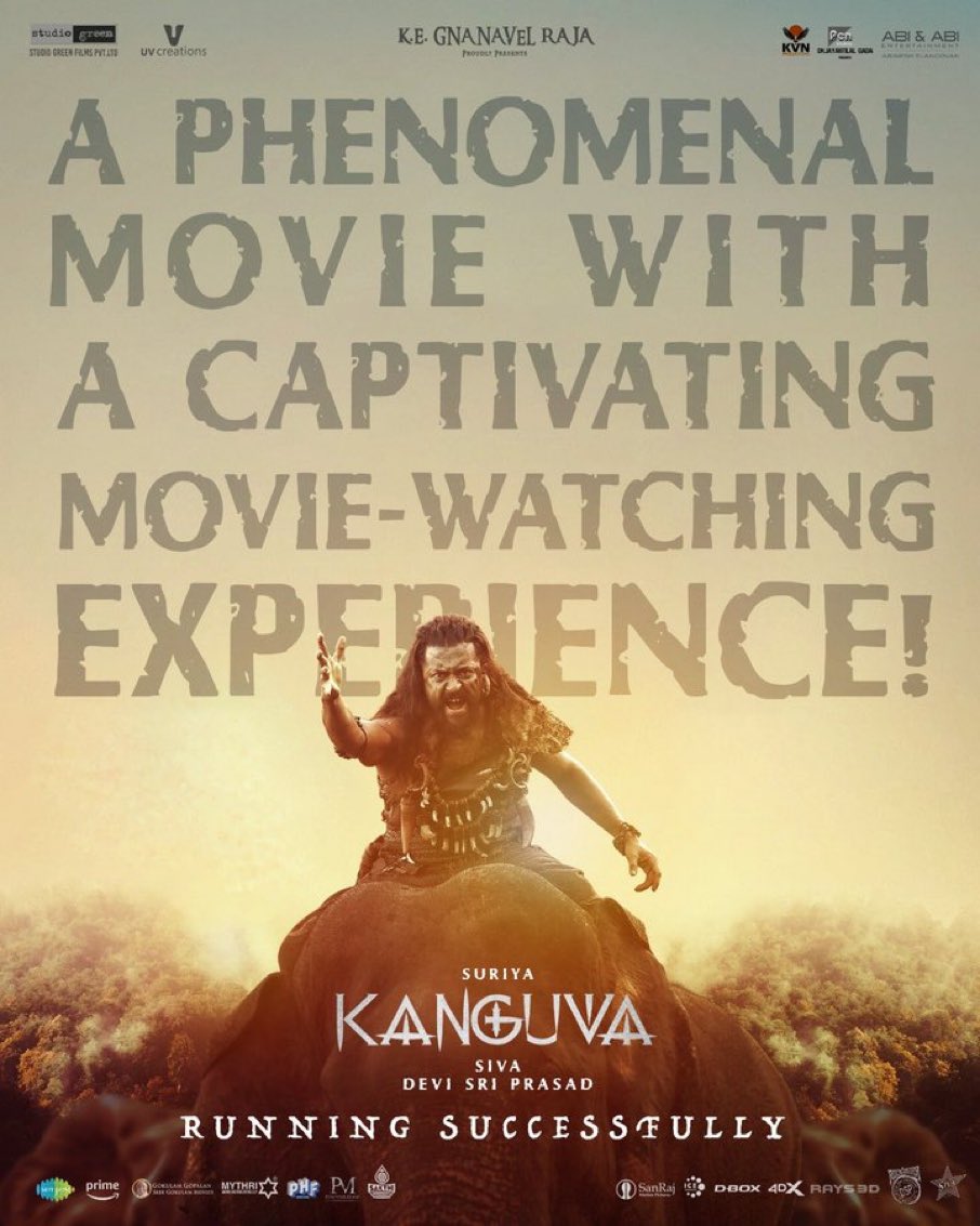 jimmytg619's tweet image. A phenomenal Movie with a captivating movie-watching experience ✨

#KanguvaRunningSuccessfully 
🔗 linktr.ee/KanguvaInCinem…

#Kanguva @Suriya_offl @thedeol @directorsiva @DishPatani @ThisIsDSP #StudioGreen @gnanavelraja007 @vetrivisuals #NishadhYusuf #Milan @supremesundar