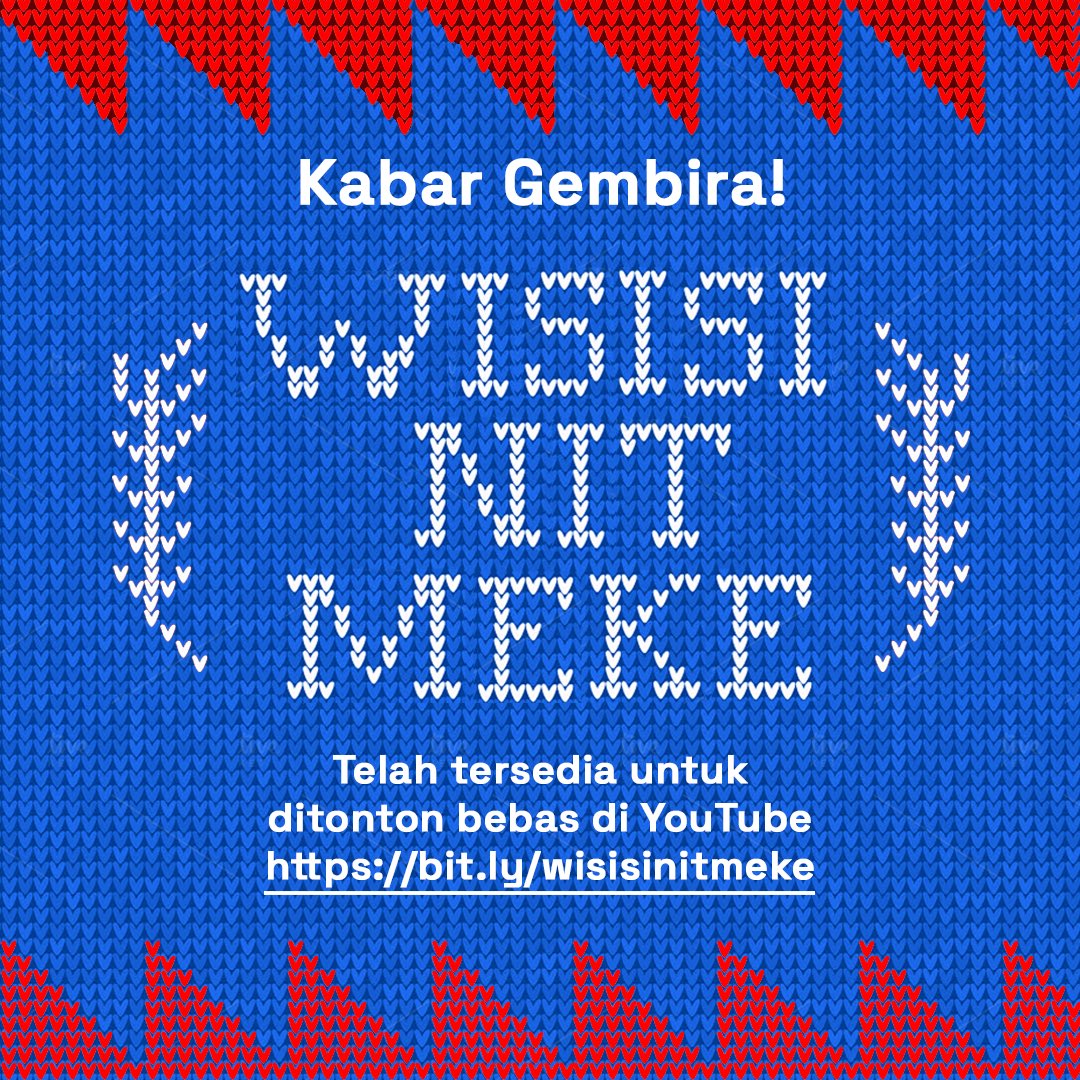 Setelah malang melintang di layar festival dan komunitas, kini film Wisisi Nit Meke sudah bisa ditonton sepuasnya kapan saja dan dimana saja melalui kanal YouTube Yes No Wave Music! 🎶🎉

bit.ly/wisisinitmeke