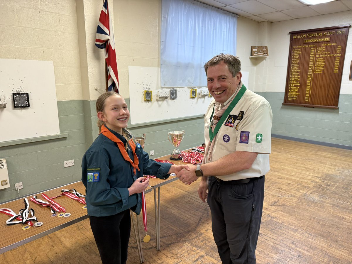 Congratulations to our team of Scouts and Explorers who took Silver in the County shooting competition. Well done to Kyle for his bronze individual medal and Nia who won the reserve’s competition.