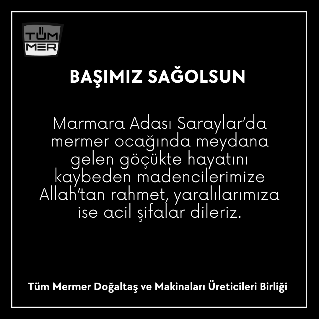 tummer_ankara's tweet photo. Marmara Adası Saraylar’da mermer ocağında meydana gelen göçükte hayatını kaybeden madencilerimize Allah’tan rahmet, yaralılarımıza ise acil şifalar dileriz. #MarmaraAdasi #heyelan https://t.co/mzG32HeRGa