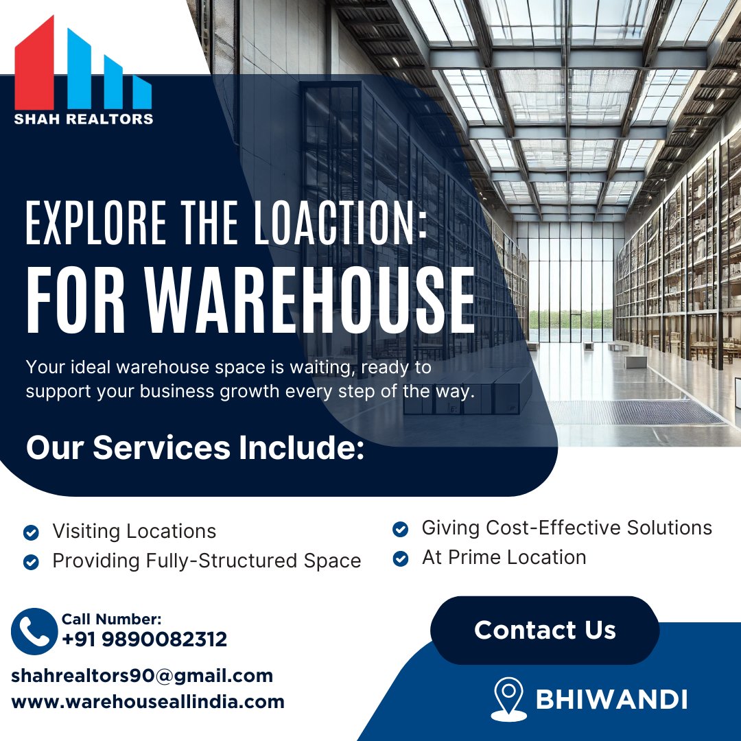Kalpesh36521763's tweet image. Your search for the ideal warehouse ends here!
The prime location for your business needs.
Contact Us Today!
📞 9890082312
📧 shahrealtors90@gmail.com
🌐 warehouseallindia.com
#WarehouseSolutions #BhiwandiWarehousing #SpaceForSuccess #ShahRealtors #BusinessReady