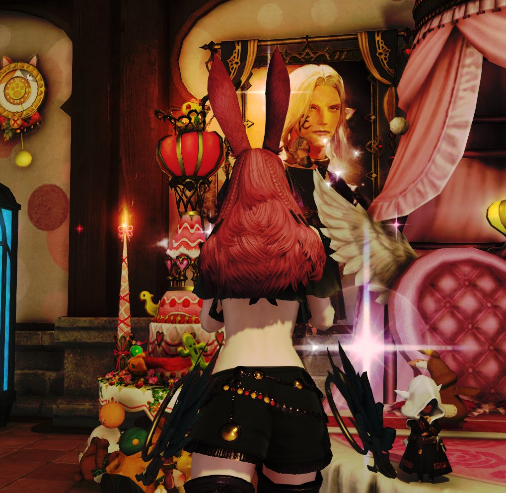 FranAugureltXIV's tweet photo. Then she has Urianger stand near the portrait of himself, just to admire the fact he came to life in front of her. After they wave goodbye and of course he is the one to sleep first. So she shhs anyone who interrupts his sleep.
#franlore | #yanderewol | #woluri | #uriwol https://t.co/e41T9Qrofc