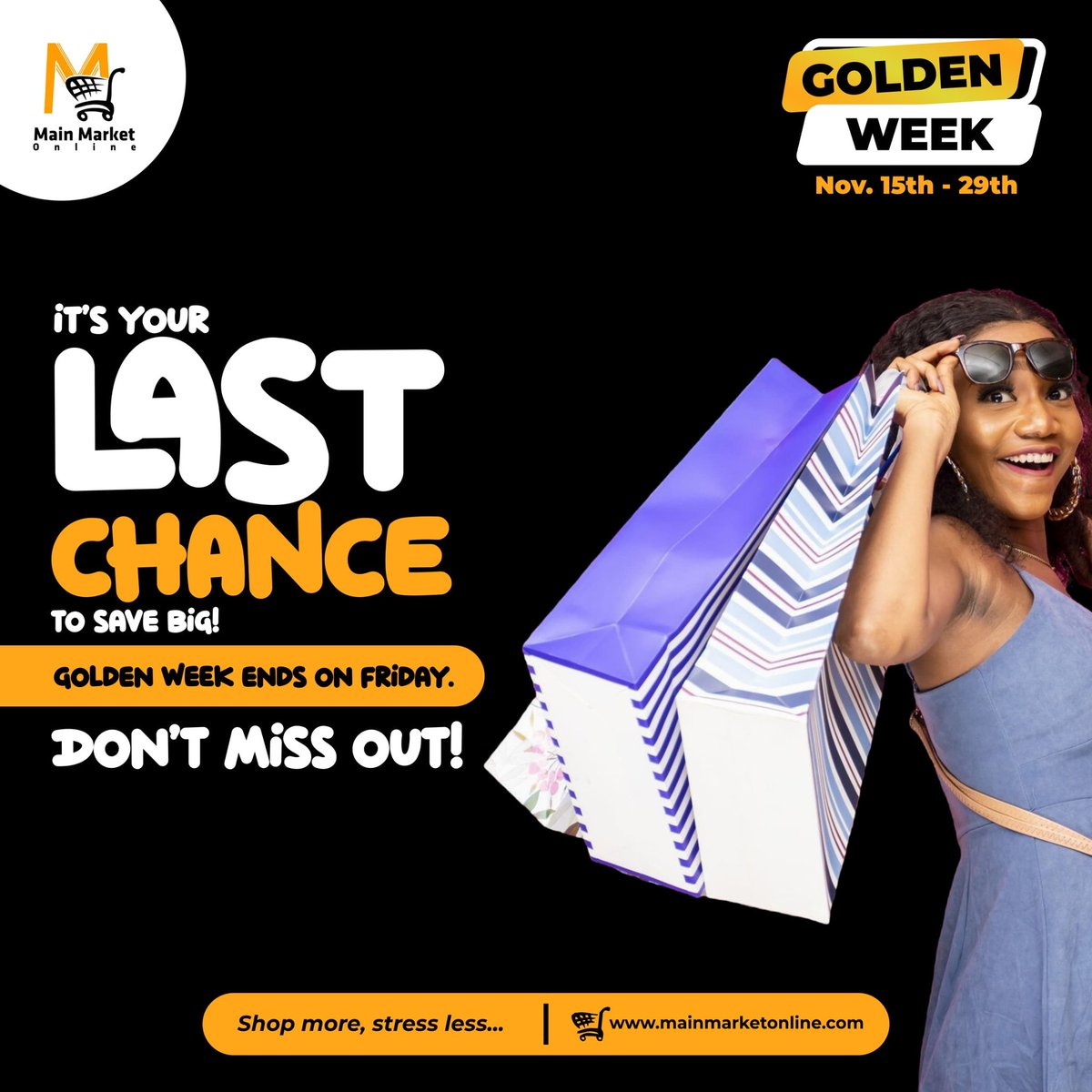 MainMarket's tweet photo. You still have a chance to save big. Don't be left out of our Golden Week excitement. Shop now and enjoy big savings before time runs out! 🛍️🔥
👉 Click to shop: https://t.co/NoQEf4hvM0
#GoldenWeekDeals #MainMarketOnline https://t.co/uWTTCepwt7