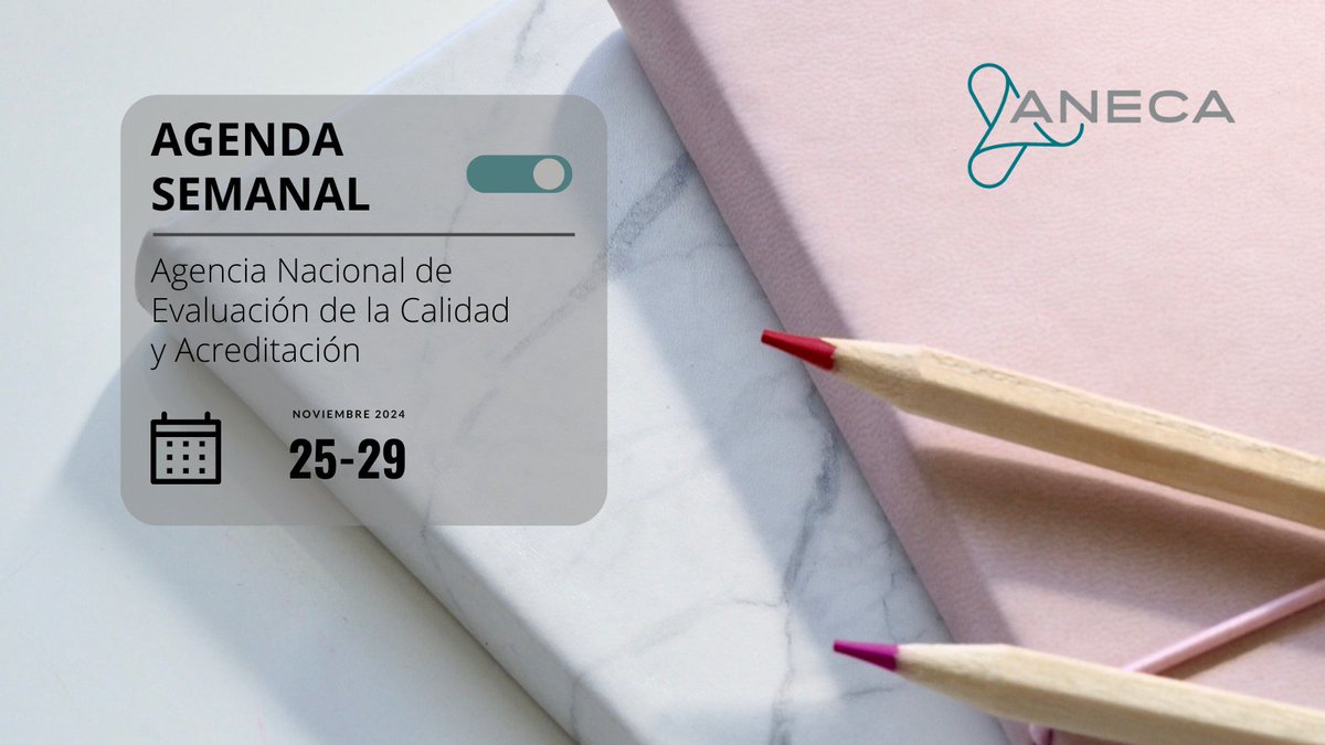 #AgendaANECA 🗓️

ℹ️ Consulta la agenda semanal de ANECA 

👉 bit.ly/3PyAySt