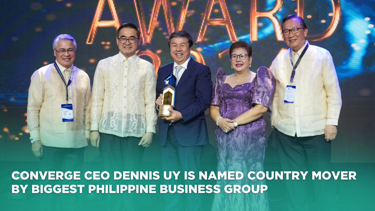 The Philippine Chamber of Commerce and Industry (<a href="/phil_chamber/">Philippine Chamber of Commerce and Industry</a>) has bestowed Converge CEO and Co-Founder Dennis Anthony Uy (<a href="/TheFiberMaster/">Dennis Anthony Uy</a>) with the Country Movers Award, recognizing the significant impact he has made on the fixed broadband industry and the strides he has taken