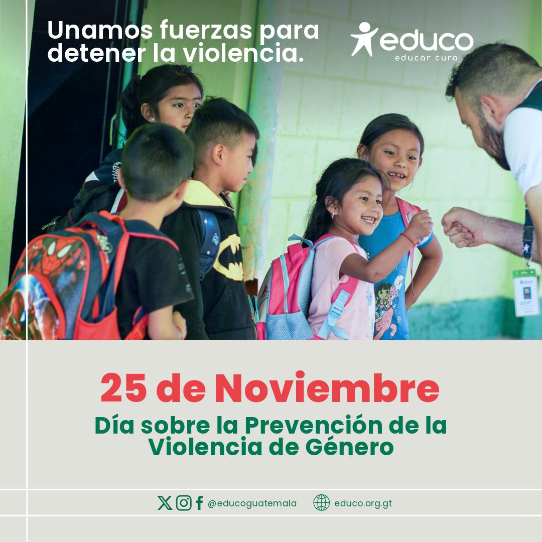 ¡Es momento de actuar juntos! 🌍✋
En el Día Internacional para la Eliminación de la Violencia de Género, recordamos la importancia de proteger a nuestra niñez y construir un futuro sin violencia.

¡Educar cura! 💬💪
#VocesParaLaPrevención #EducarCura #25N #FinALaViolencia